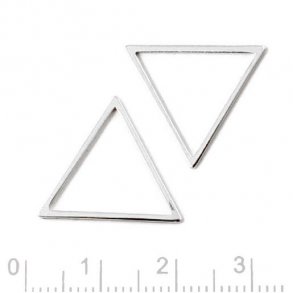 Triangel, versilbertes Messing, flacher Draht, Seitenlänge 19 mm, 6 Stk.