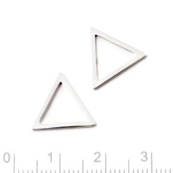 Triangel, flacher Draht, Silber, Seitenl&auml;nge 15x15x15mm, 2 Stk