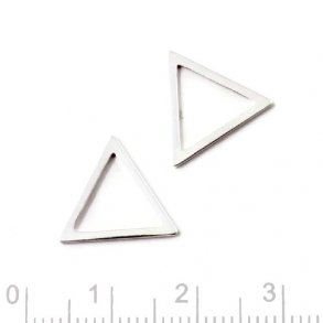 Triangel, flacher Draht, Silber, Seitenlänge 15x15x15mm, 2 Stk