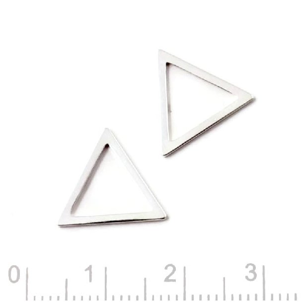 Simple triangle, Sterling silver, 15x15x15mm, 2pcs