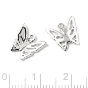 Schmetterling, Anhnger mit se, sterlingsilber, 10,5x10 mm, 2 Stk.