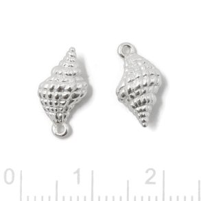 Kleiner Muschelanhänger mit Öse, Sterlingsilber, 13x6,5 mm, 1 Stück