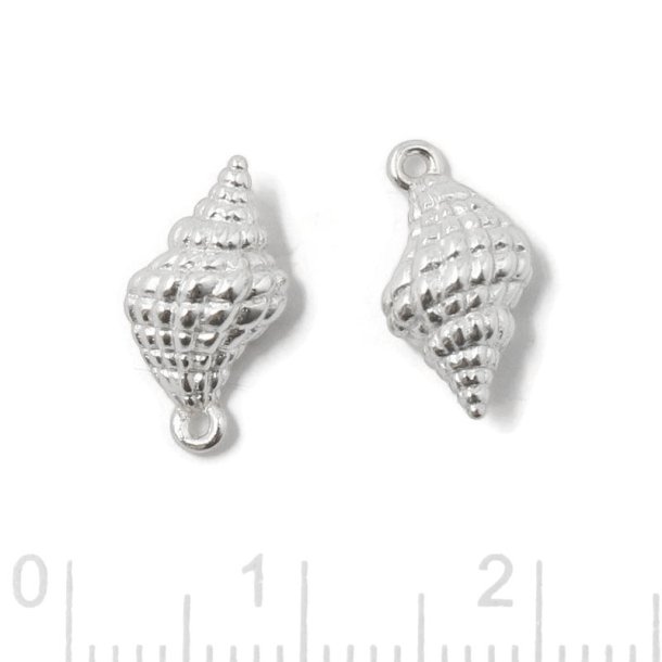 Small conch pendant with loop, sterling silver, 13x6.5 mm, 1 pc