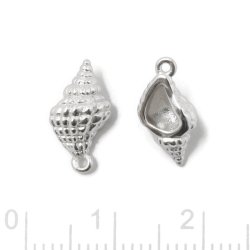 Kleiner Muschelanh&auml;nger mit &Ouml;se, Sterlingsilber, 13x6,5 mm, 1 St&uuml;ck
