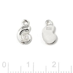 Anhnger, Seeschneckenhaus mit Auge, Sterlingsilber, 10x6 mm, 2 Stck