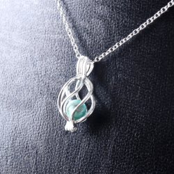 Tropfen-Anh&auml;nger, gedrehter Perlenk&auml;fig, platinfarben, 23x11mm f&uuml;r 5-7 mm Perlen, 1 Stk.