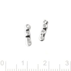 Kleiner Anh&auml;nger, unebene, l&auml;ngliche Oberfl&auml;che mit Loch, silber, 10x3 mm, 2 St&uuml;ck