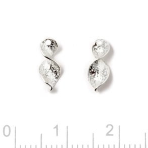 vedh�ng, snoet, hamret, ny version, 1 hul, s�lv, 9,5x4 mm, 2 stk