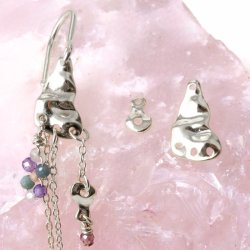 Zwischenst&uuml;ck, unebene Fl&auml;che mit zwei L&ouml;chern, Silber, 6,5x3,5 mm, 2 Stck