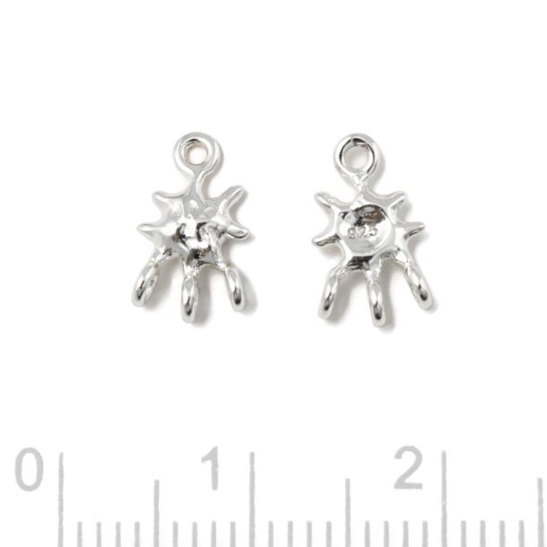 Zwischenstck, unebener Stern mit 4 sen, Silber, 10,5x6 mm, 2 Stck
