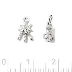 Zwischenstck, unebener Stern mit 4 sen, Silber, 10,5x6 mm, 2 Stck