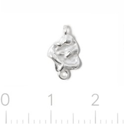 Mellemled, organisk form med 2 �jer, sterlings�lv, 12x7 mm, 1 stk