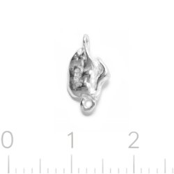 Mellemled, organisk form med 2 �jer, sterlings�lv, 12x7 mm, 1 stk