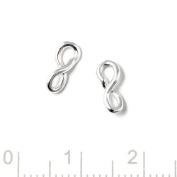 Zwischenstck, Unendlichkeitszeichen, Silber, 9x4 mm, 2 Stck