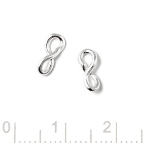 Link piece, infinity sign, sterlingsilver, 9x4 mm, 2 pcs