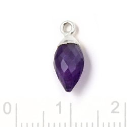 Anh&auml;nger, Tropfen mit &Ouml;se, Amethyst, Silber, 14x6 mm, 1 Stck