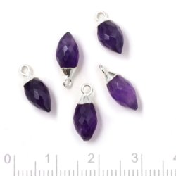 Anh&auml;nger, Tropfen mit &Ouml;se, Amethyst, Silber, 14x6 mm, 1 Stck