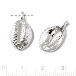 Anhnger, Kaurimuschelform mit se, Sterlingsilber, 20x11 mm, 1 Stk