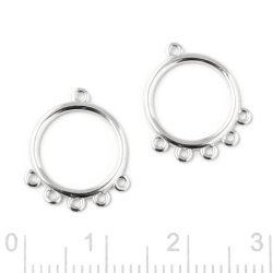 Anhnger mit 6 geschlossenen sen, Sterlingsilber, 15x12 mm, 2 Stck