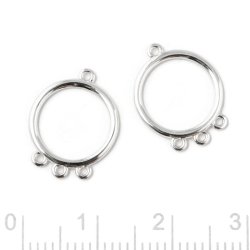 Anhnger mit 4 geschlossenen sen, sterling silber, 15x12 mm, 2 Stck
