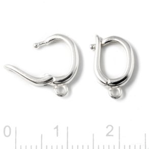 Ansteckring mit se, ovales Loch, Sterlingsilber, Loch: 6,5x5,5 mm, 1 Stck