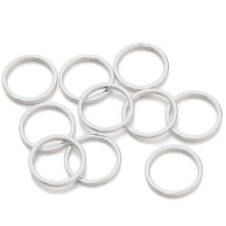 Ring / &Ouml;se, versilbertes Messing, geschlossen, 10x0,8 mm, 20 Stk.