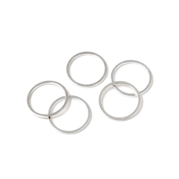 Ring, silver plated brass, closed, flat wire, 14x1mm, 10pcs