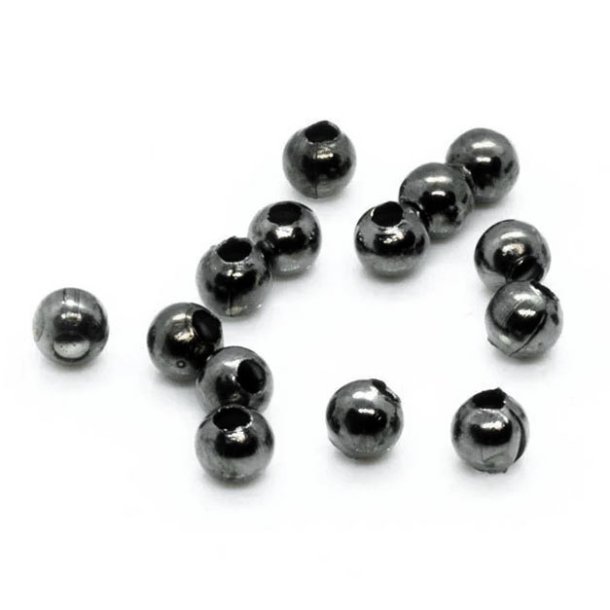Small bead, black brass, round, 3 mm, 100 pcs.