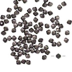 Bikone, schwarzes Messing, 3 mm, 100 Stk.