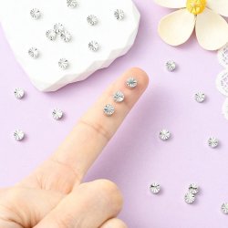 Flache, runde, facettierte Perle, platiniertes Messing, 5x3 mm, 6 St�ck