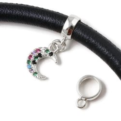 Bandring, rund, blank, Silber mit &Ouml;se, Lochgr&ouml;&szlig;e 6,5 mm, 1 Stk