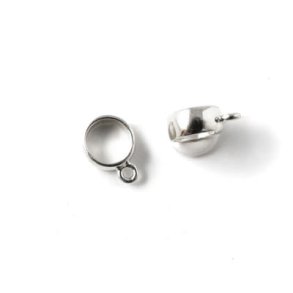 Ring/spacer bead, round with open loop, stainless steel