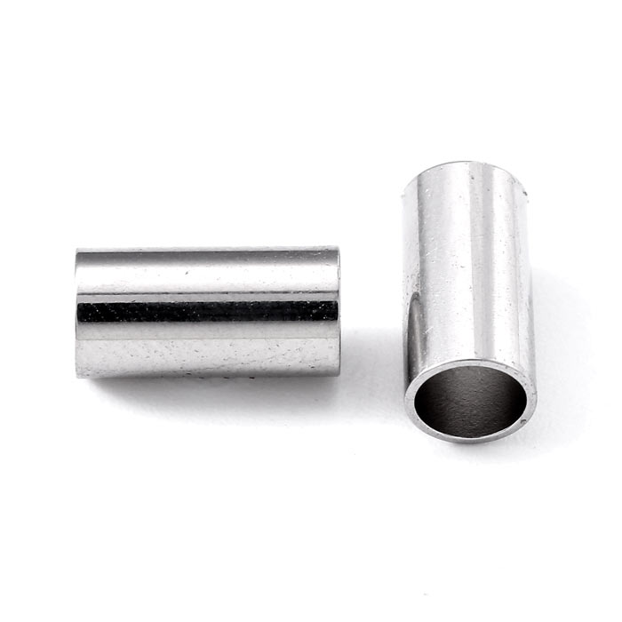 Rohrperle, Rostfreierstahl, 10x5 mm, Loch 4,2 mm, 2 Stk