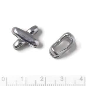 Perlenrohr, Bandring, Flechtmuster, Stahl, Lochgröße 10,5x4 mm, 1 Stk.