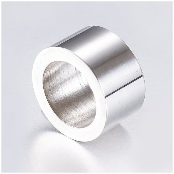 Simple tube ring bead, steel bead, simple 9x13mm, 9mm hole, 1pc.