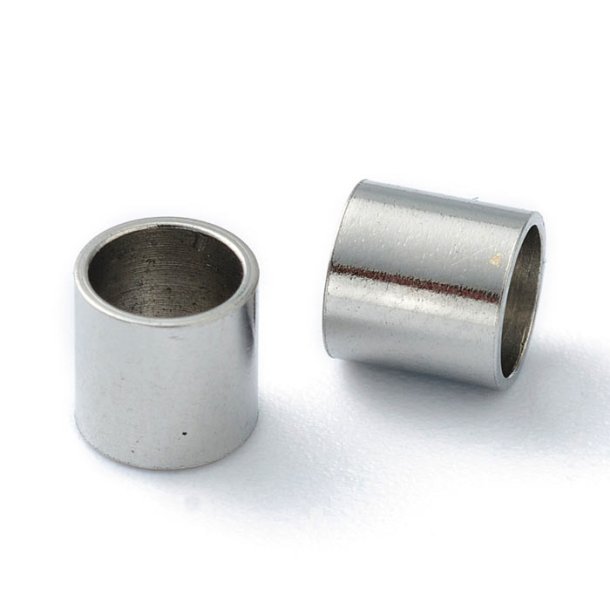 Simple tube ring bead, steel bead, simple 5x5mm, 4 mm hole, 2pc.