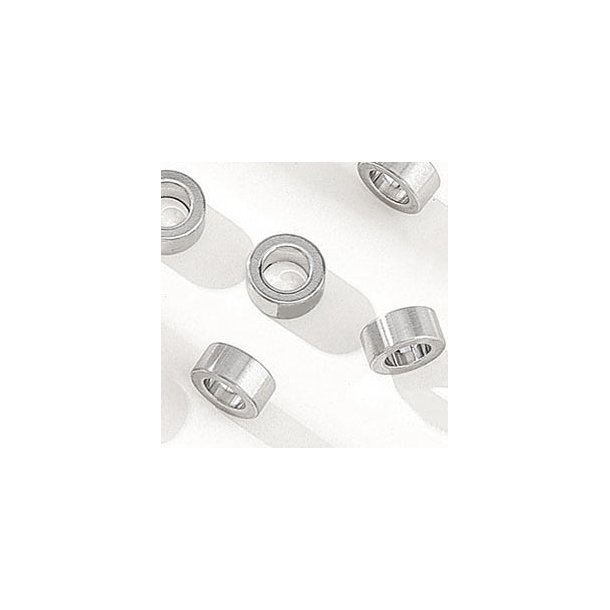 Simple tube ring bead, steel bead, simple 10x4mm, 6mm hole, 2pc.