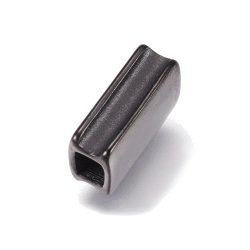 Verschlussperle f�r Armb�nder, gl�nzender schwarzer Stahl, 11x6,5x4 mm, 1 Stk