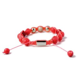 Locking bead for macrame, rectangular with ornamentation, steel, 12x8x5mm, 1pc