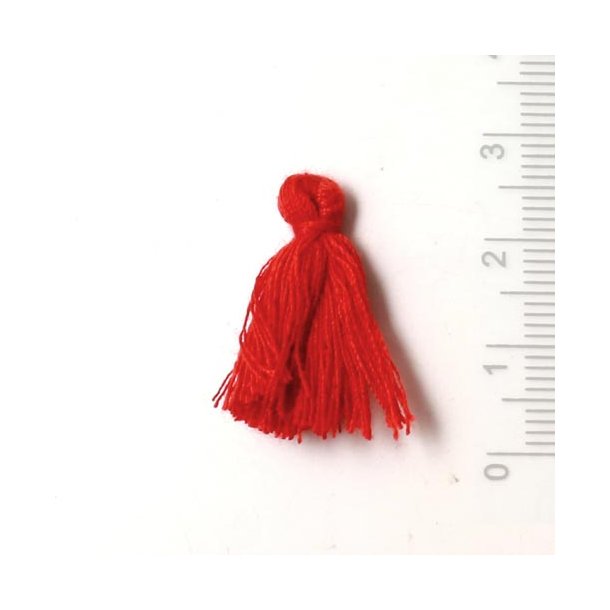 Tassel, small, red, 25mm, 1pc.