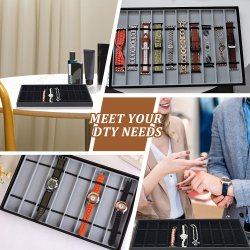 Displaybox mit klarem Kunststoffdeckel und 10 lnglichen Fchern, schwarz. 1 Stck.