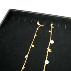 Display-Schachtel, mit 20 Haken f&uuml;r Ketten und Armb&auml;nder, schwarzes Velours, 1 Stk.