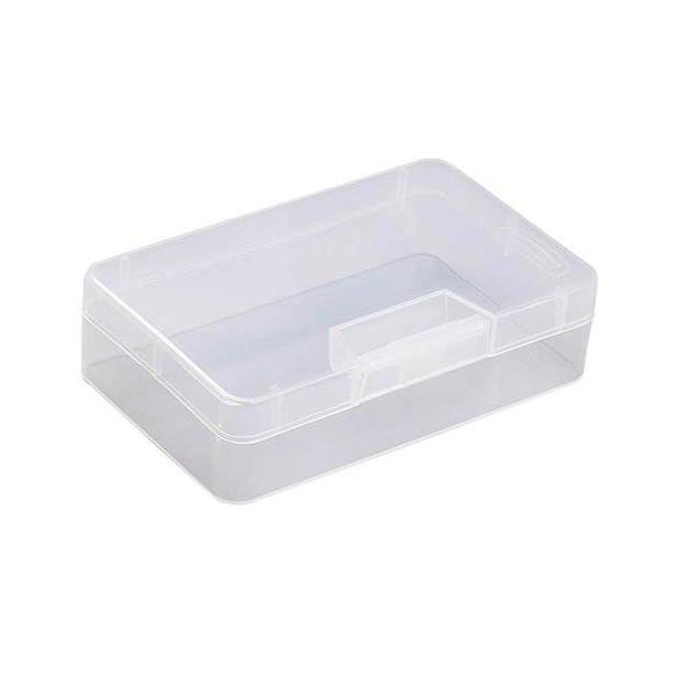 Organizer box with 1 compartment and lid, clear plastic, 14.5x9x4cm, 1pc