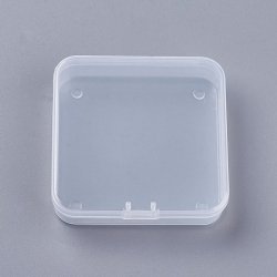 Small clear plastic box with flip lid, 1 compartment, 7x7x1