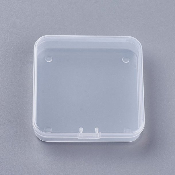Kleine klare Kunststoffbox mit Klappdeckel, 1 Fach, 7x7x1,7 cm, 4 St&uuml;ck
