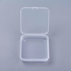 Kleine klare Kunststoffbox mit Klappdeckel, 1 Fach, 7x7x1,7 cm, 4 St&uuml;ck