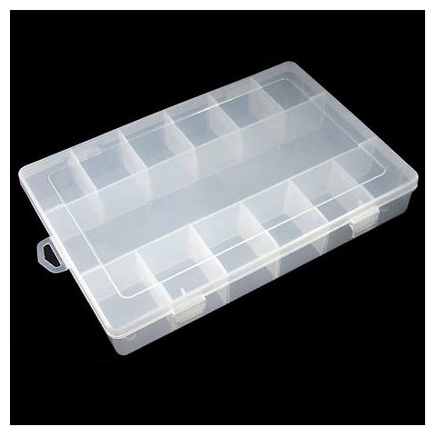 Sortimentsske i plast med 12 rumopdelere p tvrs, 27,5x18,5x4,5 cm, 1 stk.