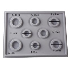 Perlenschale aus grauem Kunststoff, mit Kreisen zum einfachen Abmessen der Armb&auml;nder 35x26 cm