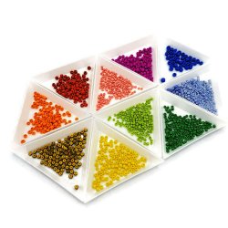 Dreieckige Perlenschale, Kunststoff, wei, Mae 7x7x1 cm, 10 Stk