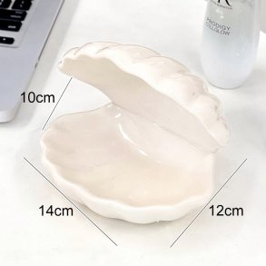 Schmuckschale, Muschel, Porzellan, weiß, Maße 120x140x100 mm, 1 Stück.